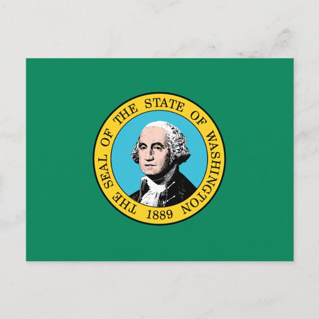 Washington Statlig flagga Vykort (Framsida)