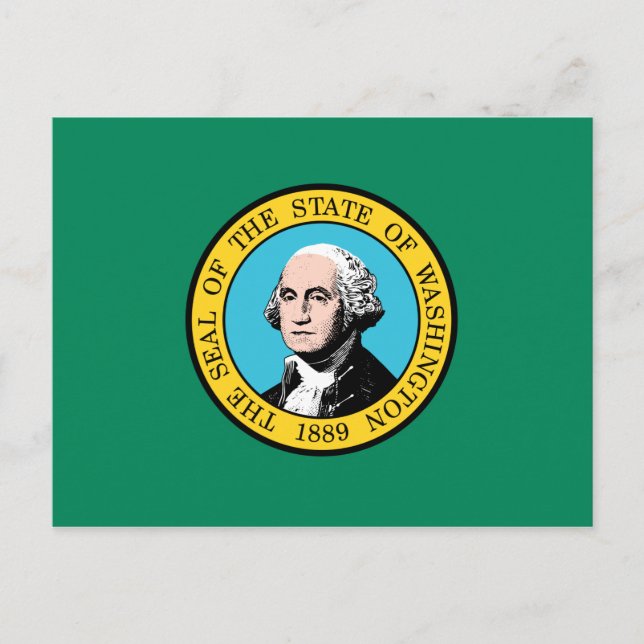 Washington Statlig flagga Vykort (Framsida)