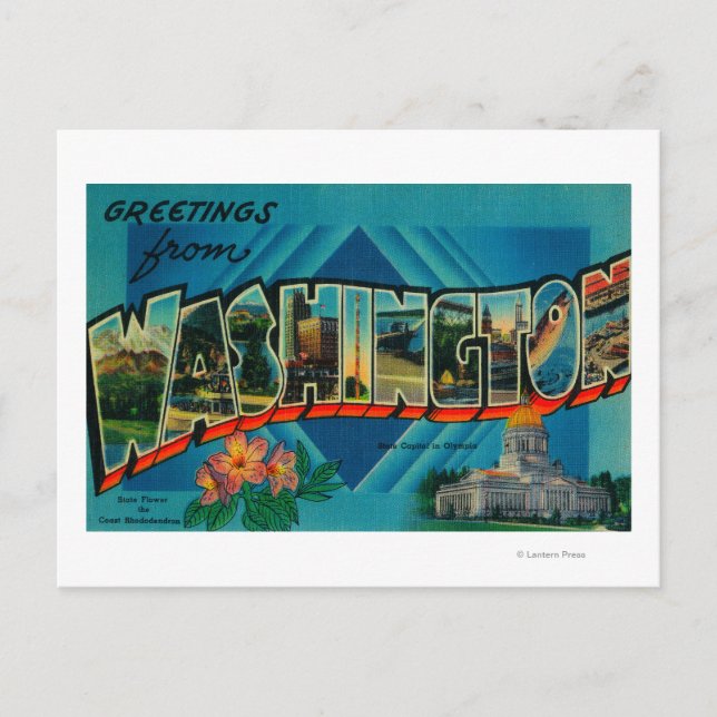 Washington - Stora bokstavsscener 2 Vykort (Framsida)