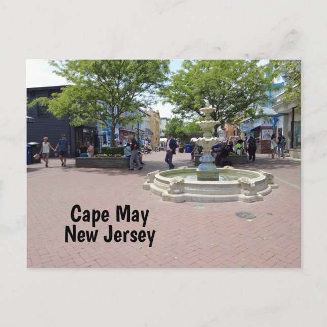Washington Street Mall i Cape May NJ Vykort (Framsida)