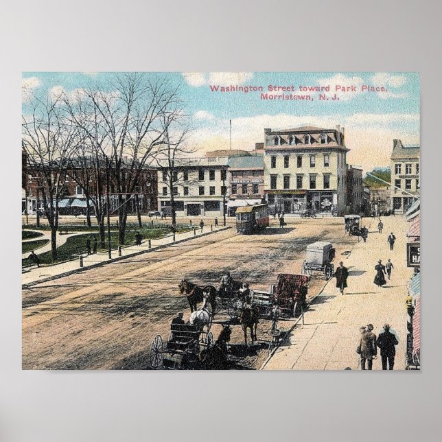 Washington Street, Morristown NJ, Vintage Poster (Framsidan)