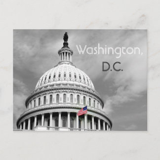 Washington svartvit flaggavykort för D.C. Vykort