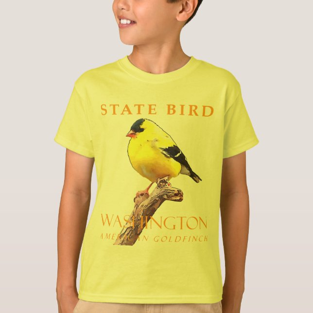 Washington Territory Bird the American Goldfinch T Shirt (Framsida)
