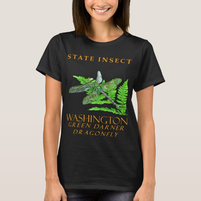 Washington Territory Insekt Den Gröna Darner Drako T Shirt (Framsida)