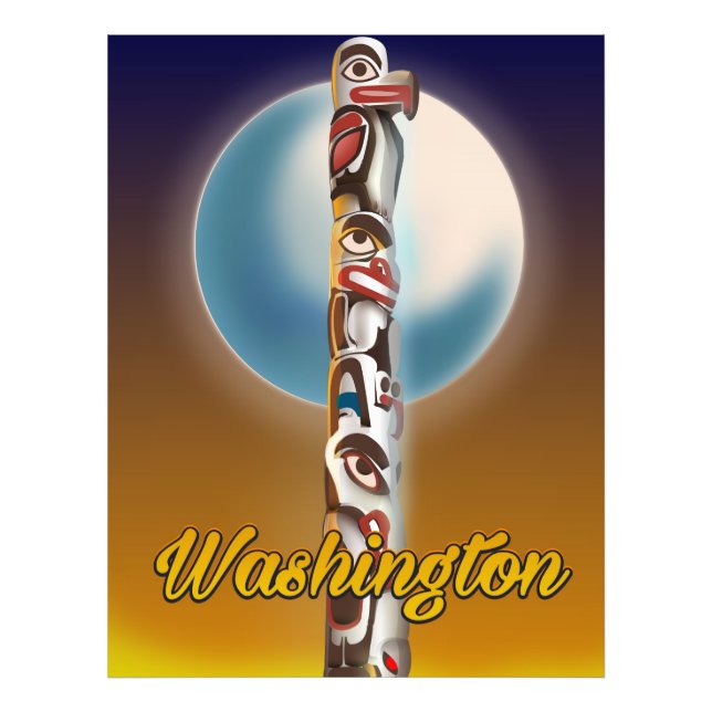 Washington Totem Pole Fototryck (Framsidan)