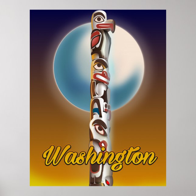 Washington Totem Pole Poster (Framsidan)