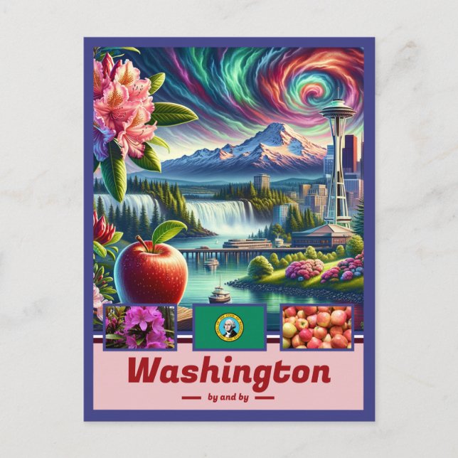 Washington Underverk Ikoniska Landskap Vykort (Framsida)