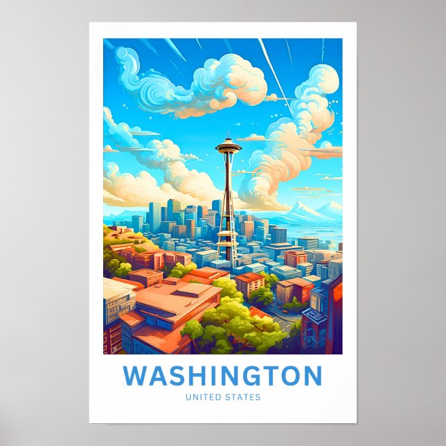Washington United Stater Travel Print Poster (Framsidan)