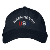 Washington USA Embroiderade Navy Blue Hat