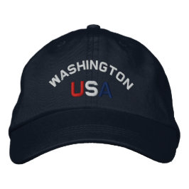 Washington USA Embroiderade Navy Blue Hat Broderad Keps