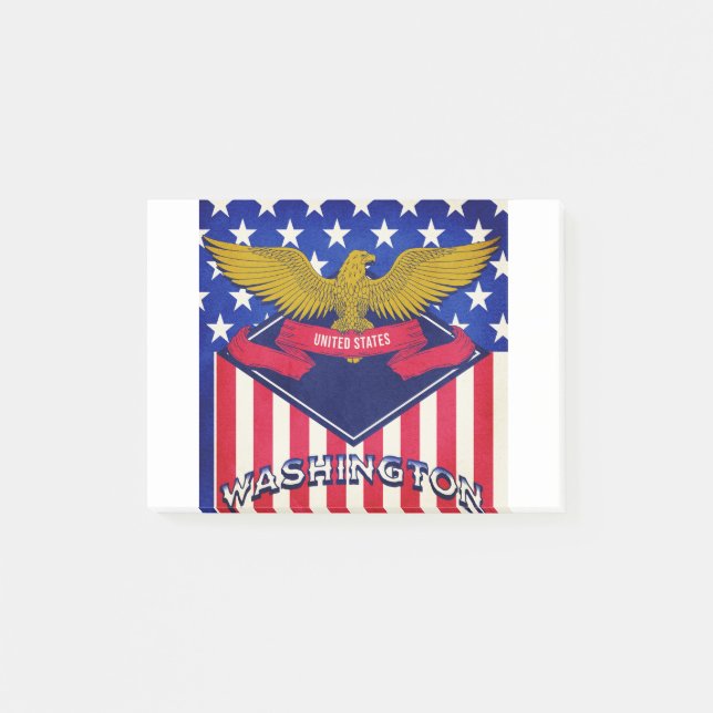 Washington USA Flagga Post-it Block (Framsida)