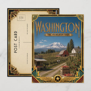 Washington Vintage Art Deco Golden Age Vykort