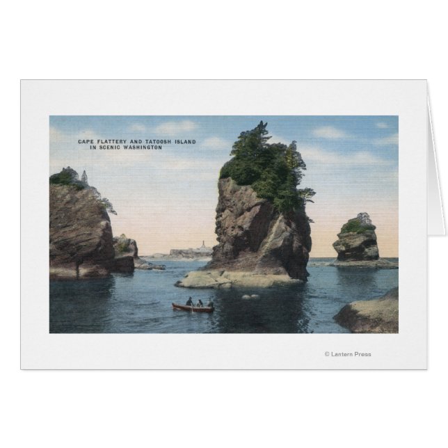 Washington - Vy of Cape Flattery & Tatoosh Hälsningskort (Framsidan Horizontal)
