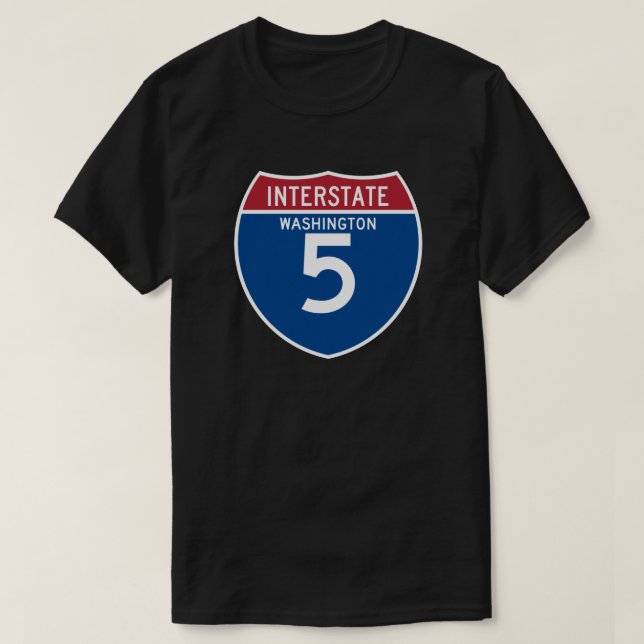 Washington WA I-5 skyddar den Interstate Tee Shirt (Design framsida)