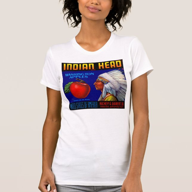 Washingtonäpplen med indisk huvud t-shirt (Framsida)