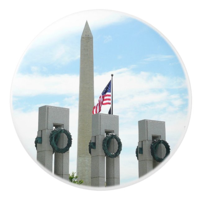 Washingtonmonumentet och WWII-minnesmärket i DC Knopp (Framsidan)
