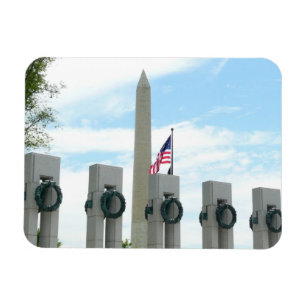 Washingtonmonumentet och WWII-minnesmärket i DC Magnet