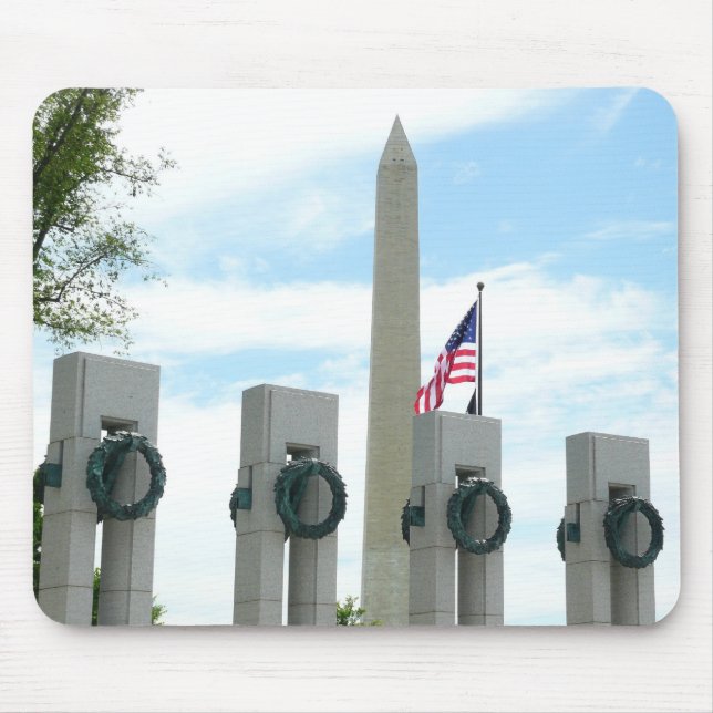 Washingtonmonumentet och WWII-minnesmärket i DC Musmatta (Framsidan)