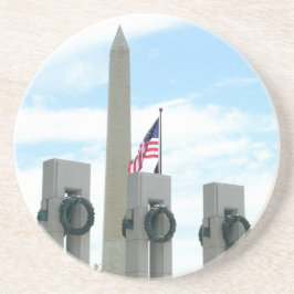 Washingtonmonumentet och WWII-minnesmärket i DC Underlägg Sandsten