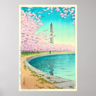 Washingtonmonumentet vid Potomacfloden Poster