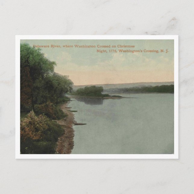 Washington's Crossing NJ, Delaware River 1911 Vykort (Framsida)