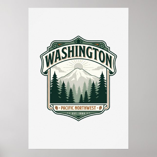 Washingtons delstatliga kulturarv poster (Framsidan)