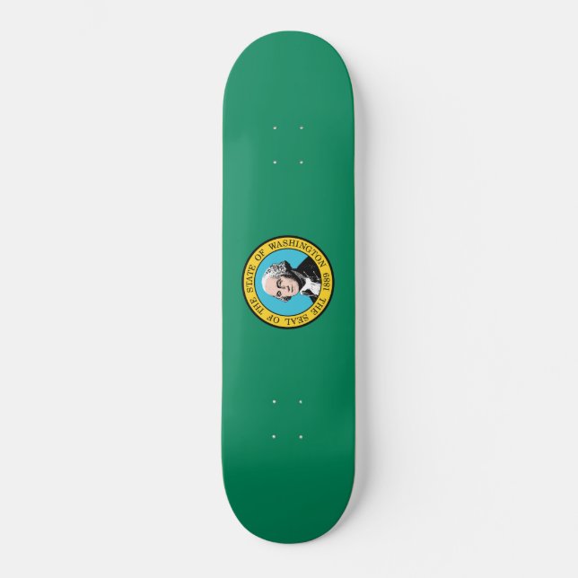 Washingtons delstatsflagga mini skateboard bräda 18,5 cm (Framsida)