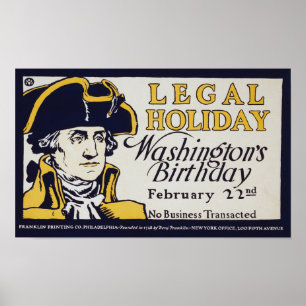 Washingtons födelsedag - juridisk Helgdag Poster