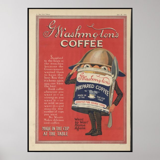 Washingtons kaffe poster (Framsidan)