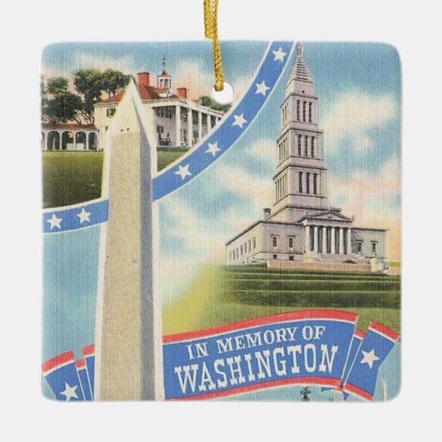 Washingtons minnestribut julgransprydnad keramik (Framsida)