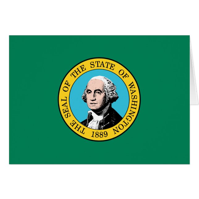 Washingtons statsflagga hälsningskort (Framsidan Horizontal)