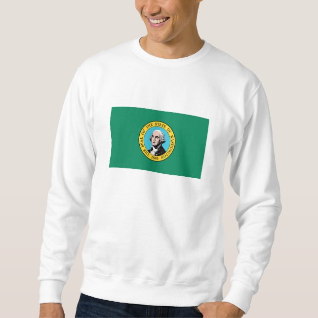 Washingtons statsflagga lång ärmad tröja (Framsida)