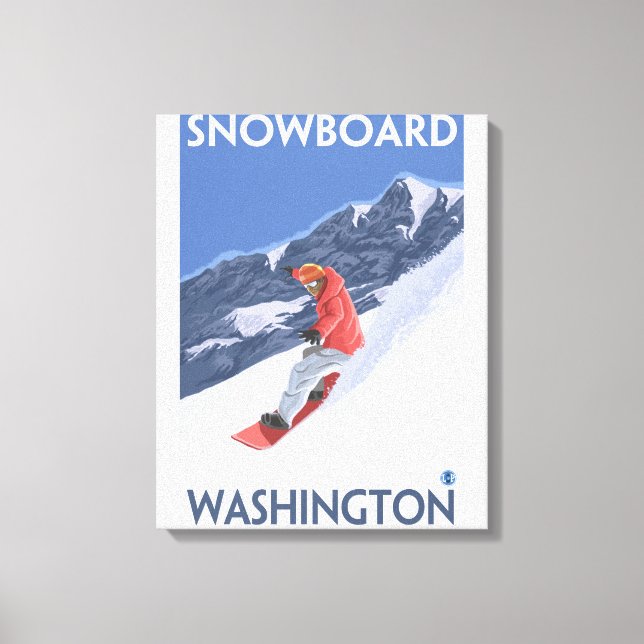 WashingtonSnowboarding Vintage resor Poster Canvastryck (Framsida)