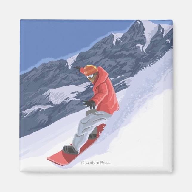 WashingtonSnowboarding Vintage resor Poster Magnet (Framsidan)