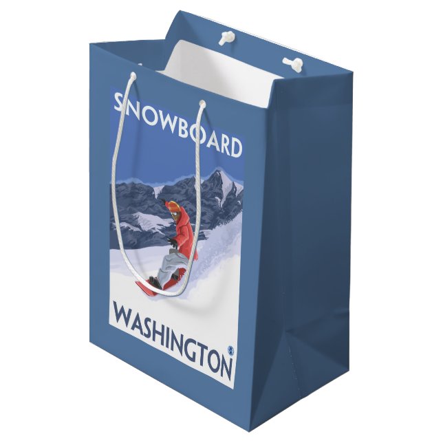 WashingtonSnowboarding vintage resoraffisch (Framsidan Vinklad)