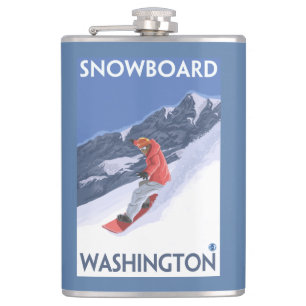 WashingtonSnowboarding vintage resoraffisch Fickplunta