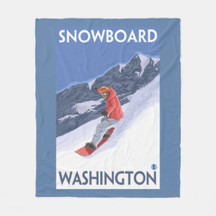 WashingtonSnowboarding vintage resoraffisch Fleecefilt