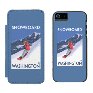 WashingtonSnowboarding vintage resoraffisch