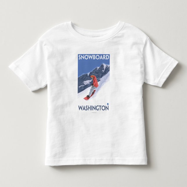 WashingtonSnowboarding vintage resoraffisch Tröja (Framsida)