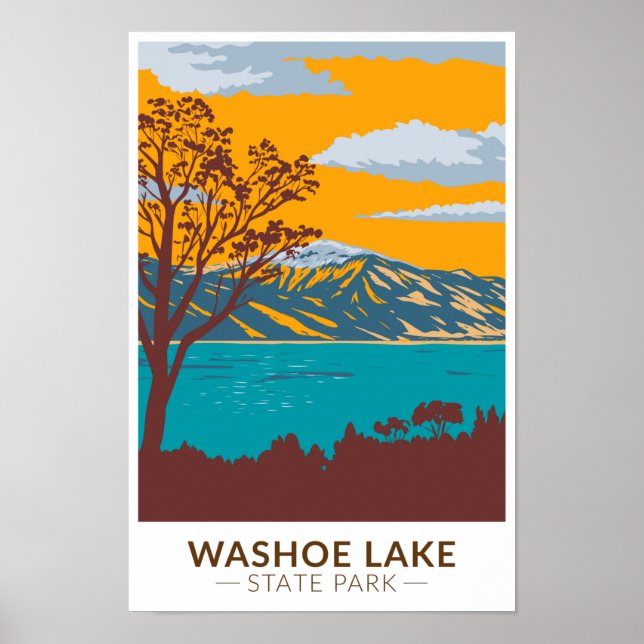 Washoe Sjö State Park Nevada Vintage Poster (Framsidan)