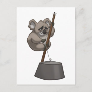 Washtub-Playin’ Koala Postcard Vykort