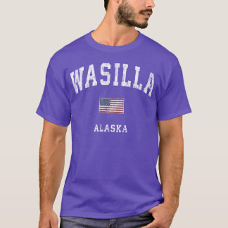 Wasilla Alaa Ak American Flag Sports gift retro T Shirt