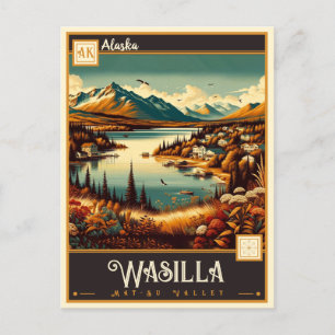 Wasilla, Alaska VINTAGE Vykort