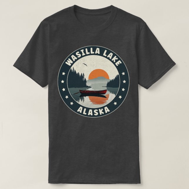 Wasilla Sjö Alaska Sunset TShirt T Shirt (Design framsida)