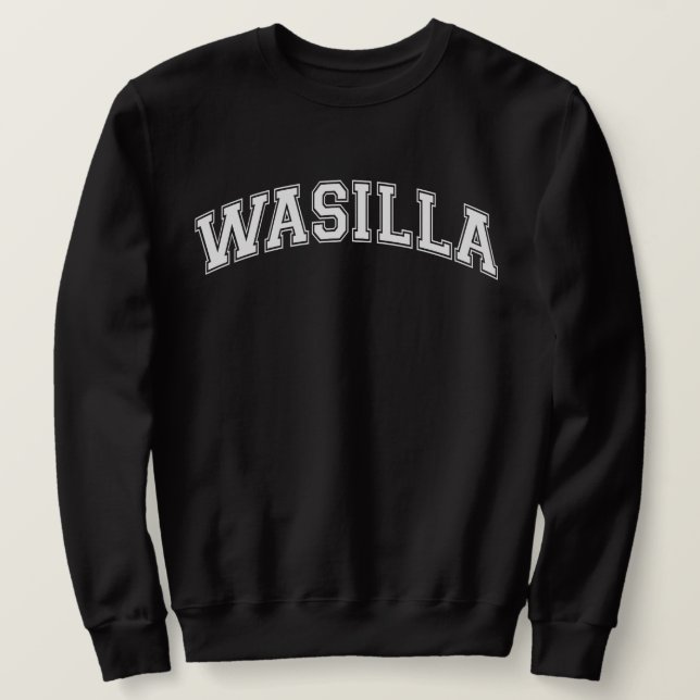 WASILLA Universiteten-Stil Sweater America College Lång Ärmad Tröja (Design framsida)