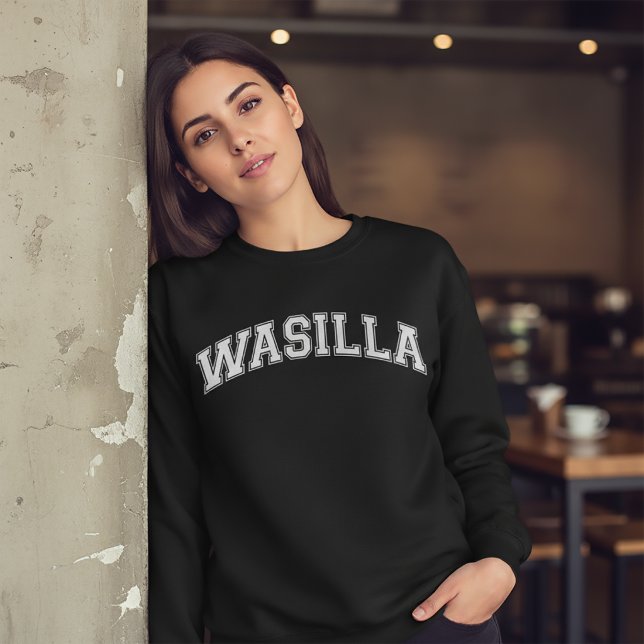 WASILLA Universitetstilvant Tröja Amerika Högskola Lång Ärmad Tröja (Skapare uppladdad)