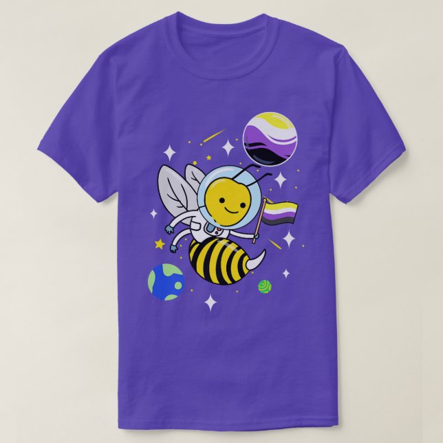Wasp Astronaut Nonbinary Pride  T Shirt (Design framsida)