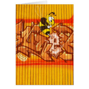 Wasp Graffiti Wall Hälsningskort