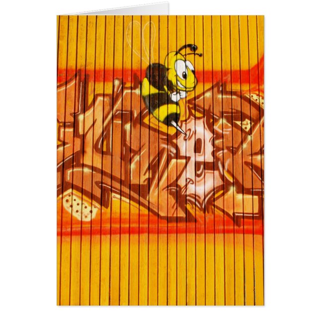 Wasp Graffiti Wall Hälsningskort (Framsidan)