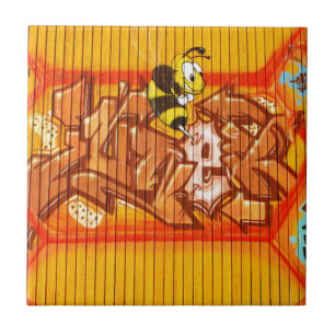 Wasp Graffiti Wall Kakelplatta